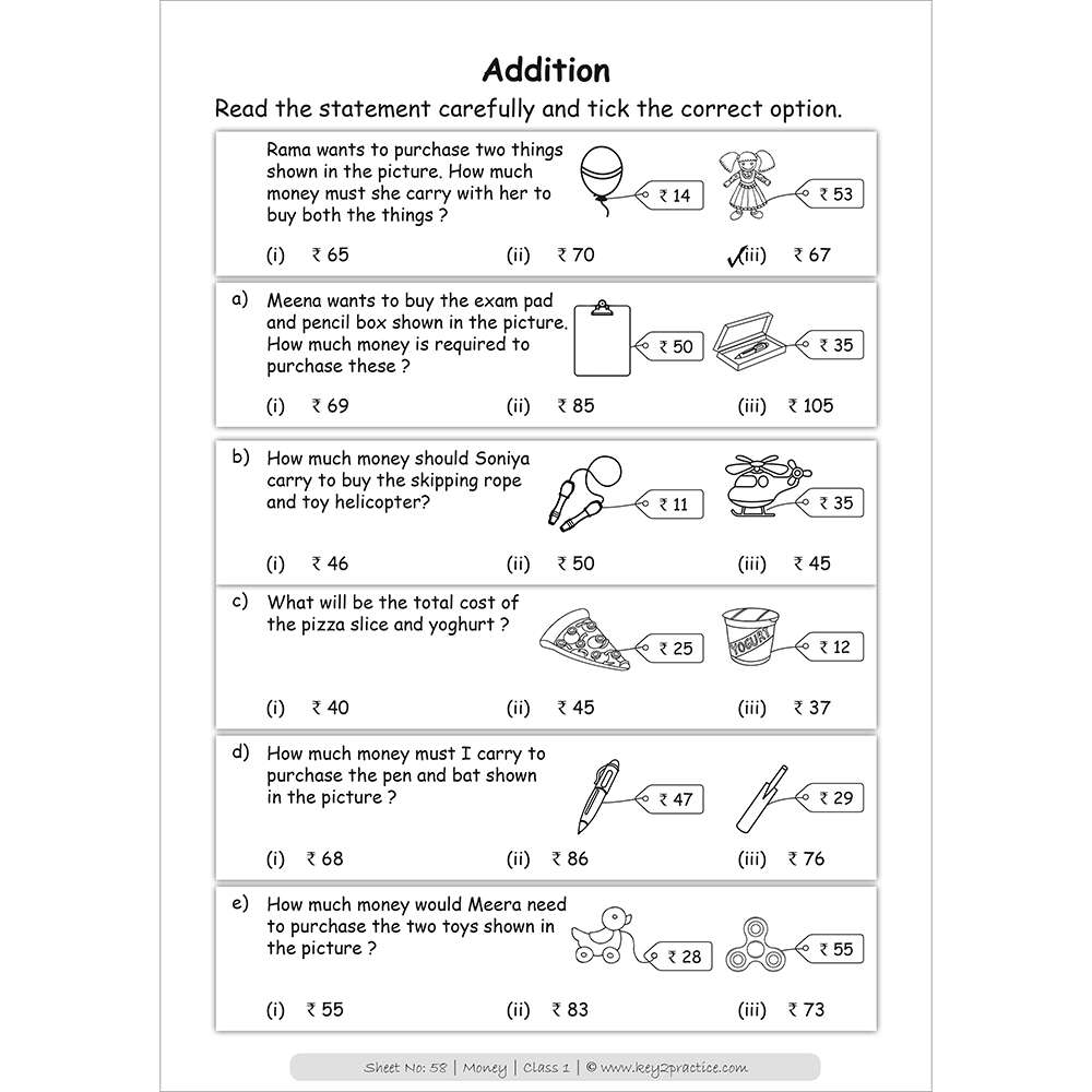 Addition (wordproblem) maths practice workbooks