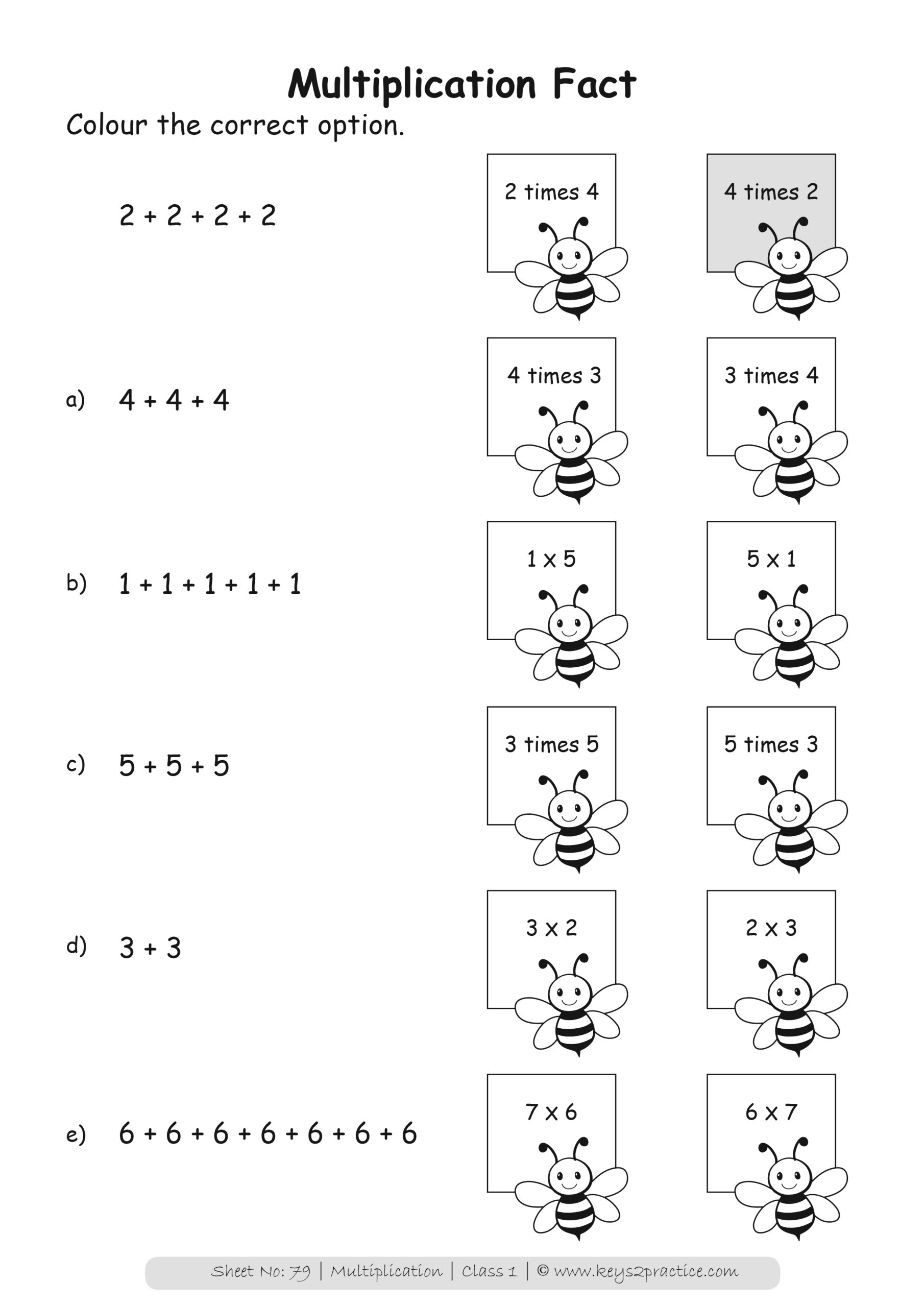 Maths Worksheets Grade 1 Multiplication - key2practice ...