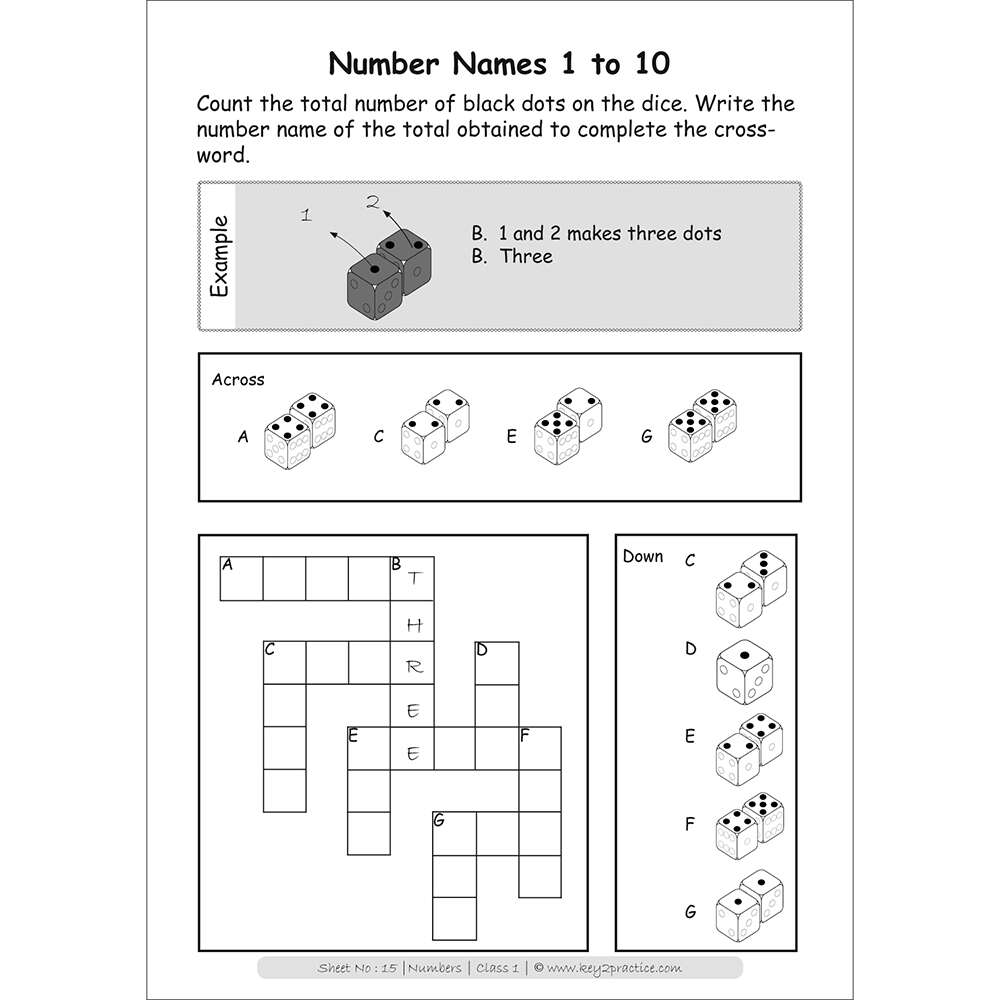 Numbers (number 1 to 10) maths practice workbooks