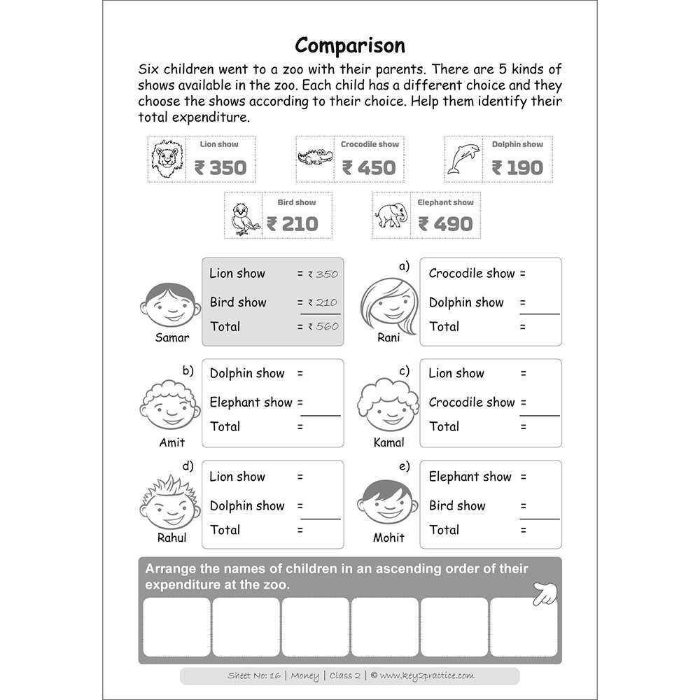 Money (comparison) maths practice workbooks