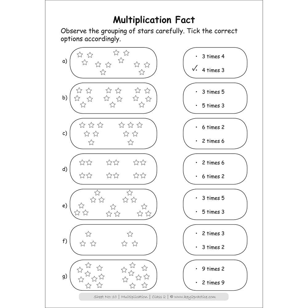 Multiplication (multiplication fact) maths practice workbooks