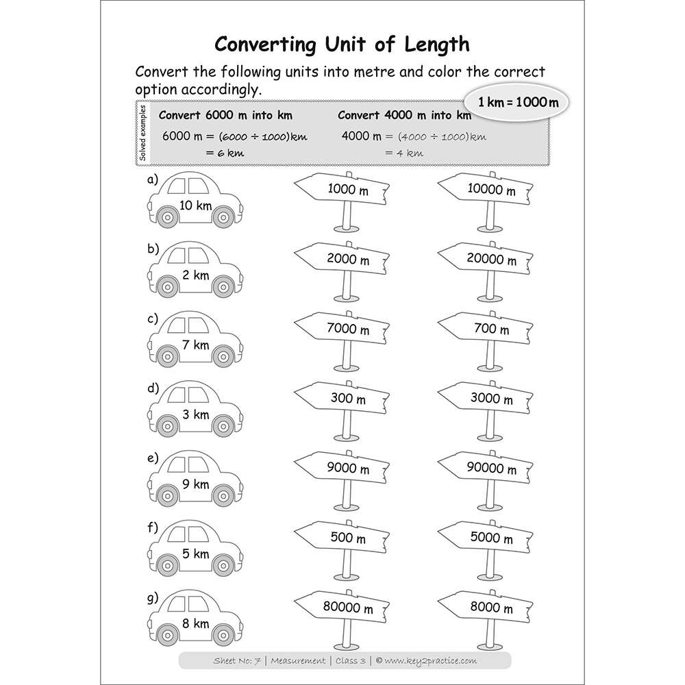 Division (converting unit of length) maths practice workbooks