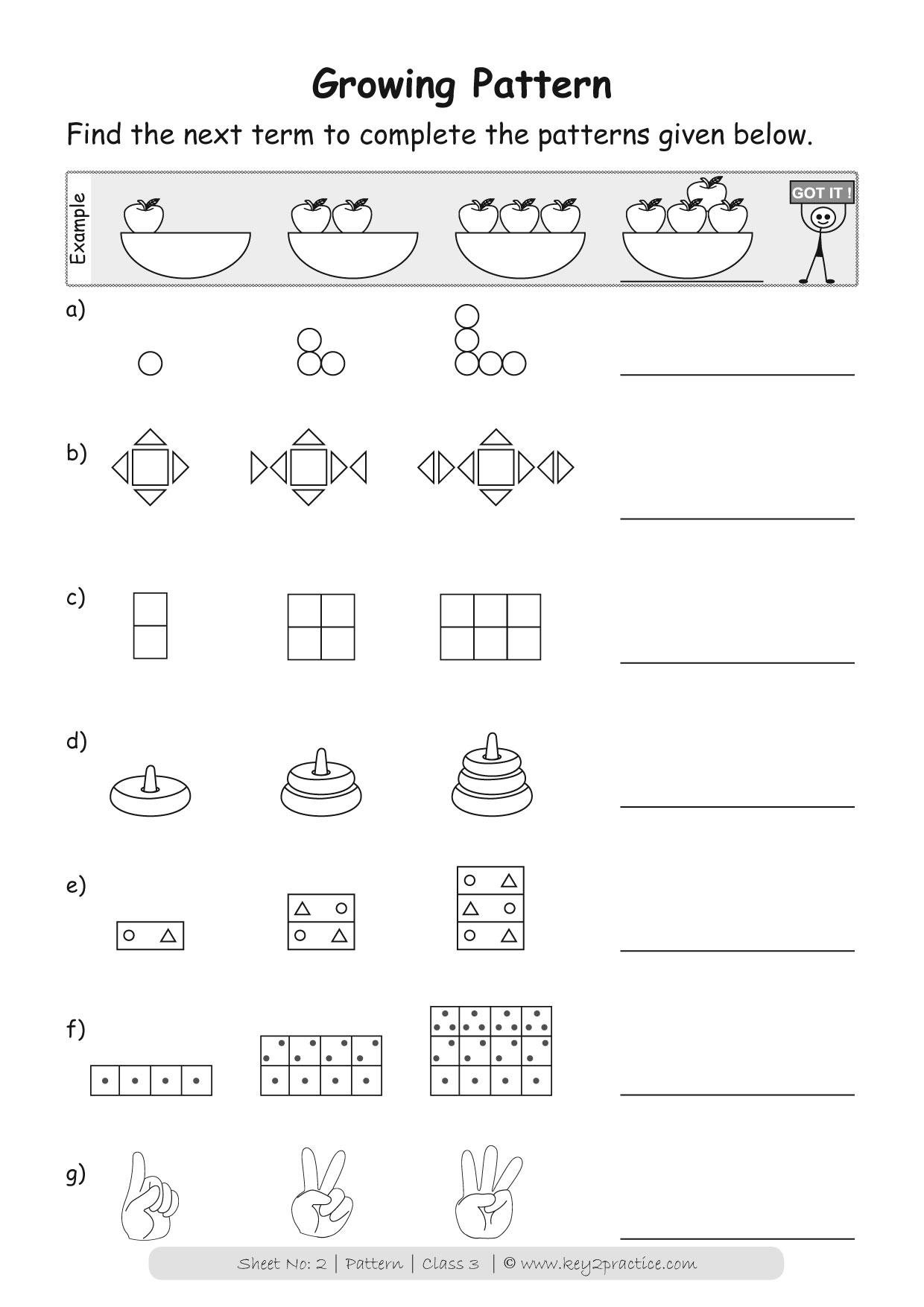 maths worksheets grade 3 patterns key2practice workbooks