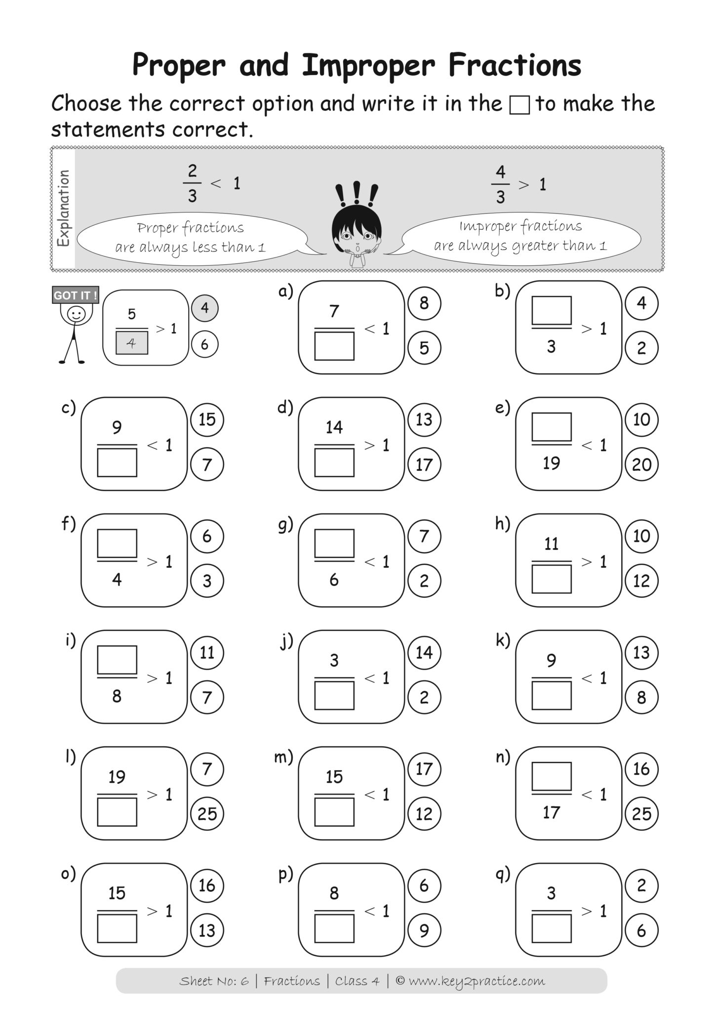 fractions worksheets for grade 4 pdf