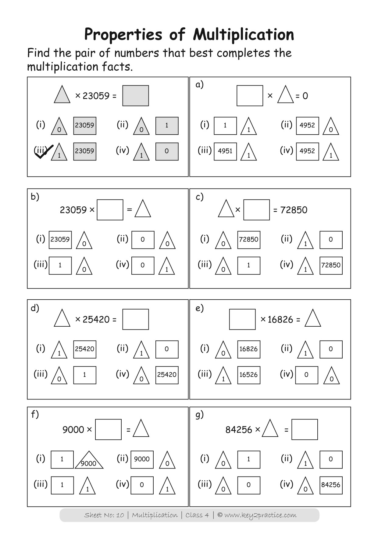  Grade 4 Multiplication worksheets I Maths Key2practice Workbooks
