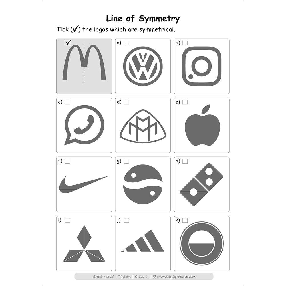 Patterns (line of symmetry) maths practice workbooks
