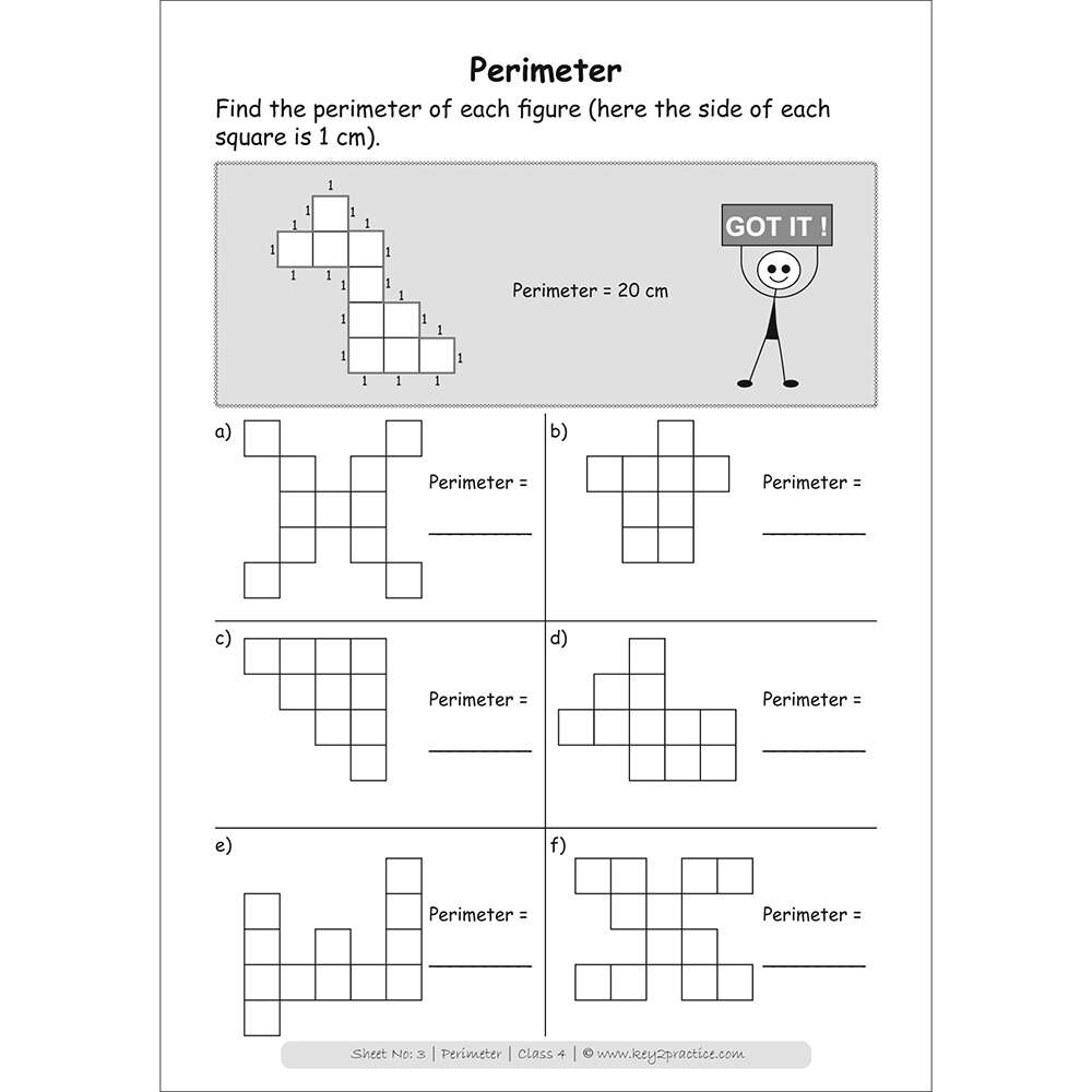 Perimeter (perimeter of square) maths practice workbooks