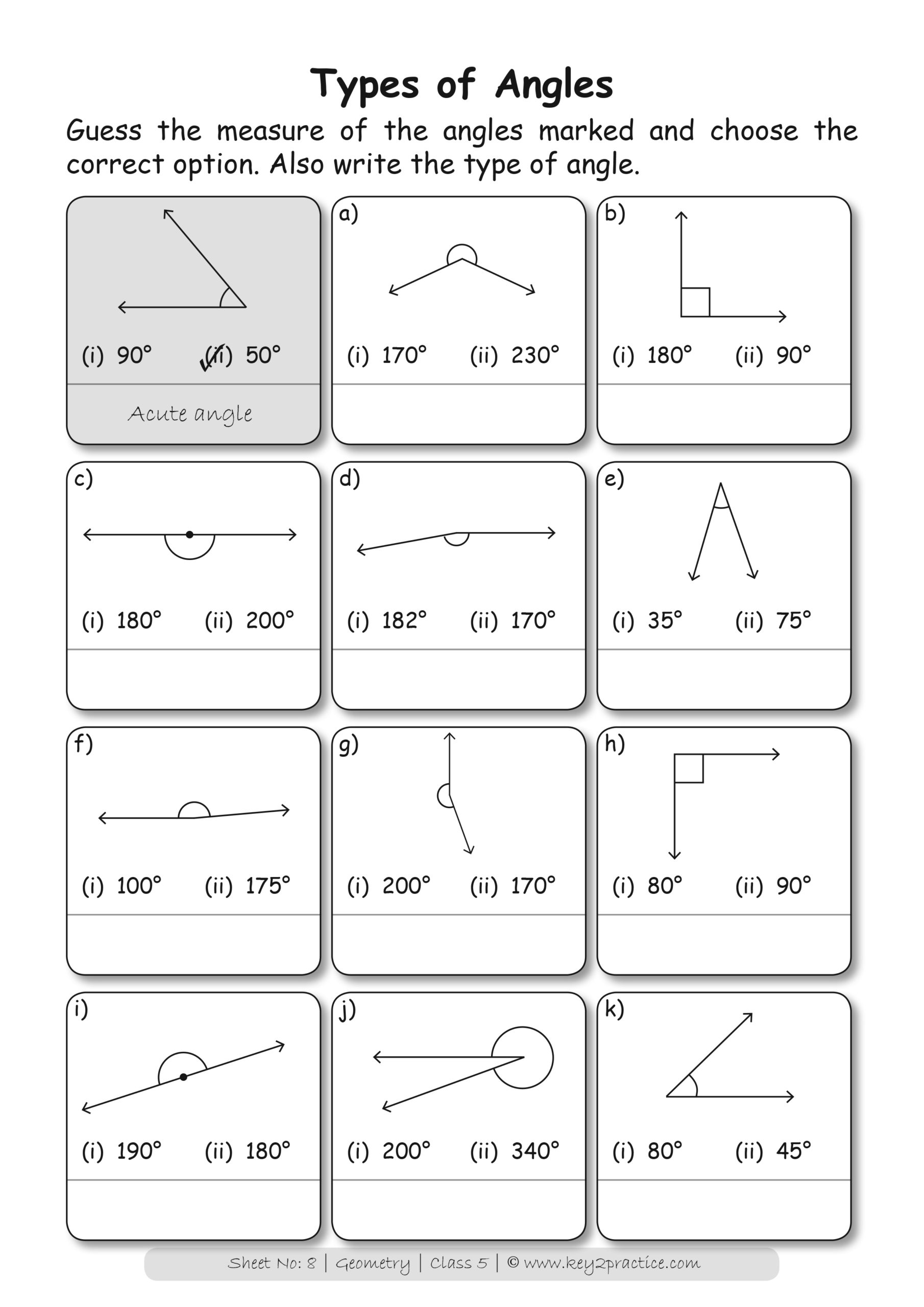types of angles common core geometry homework answer key