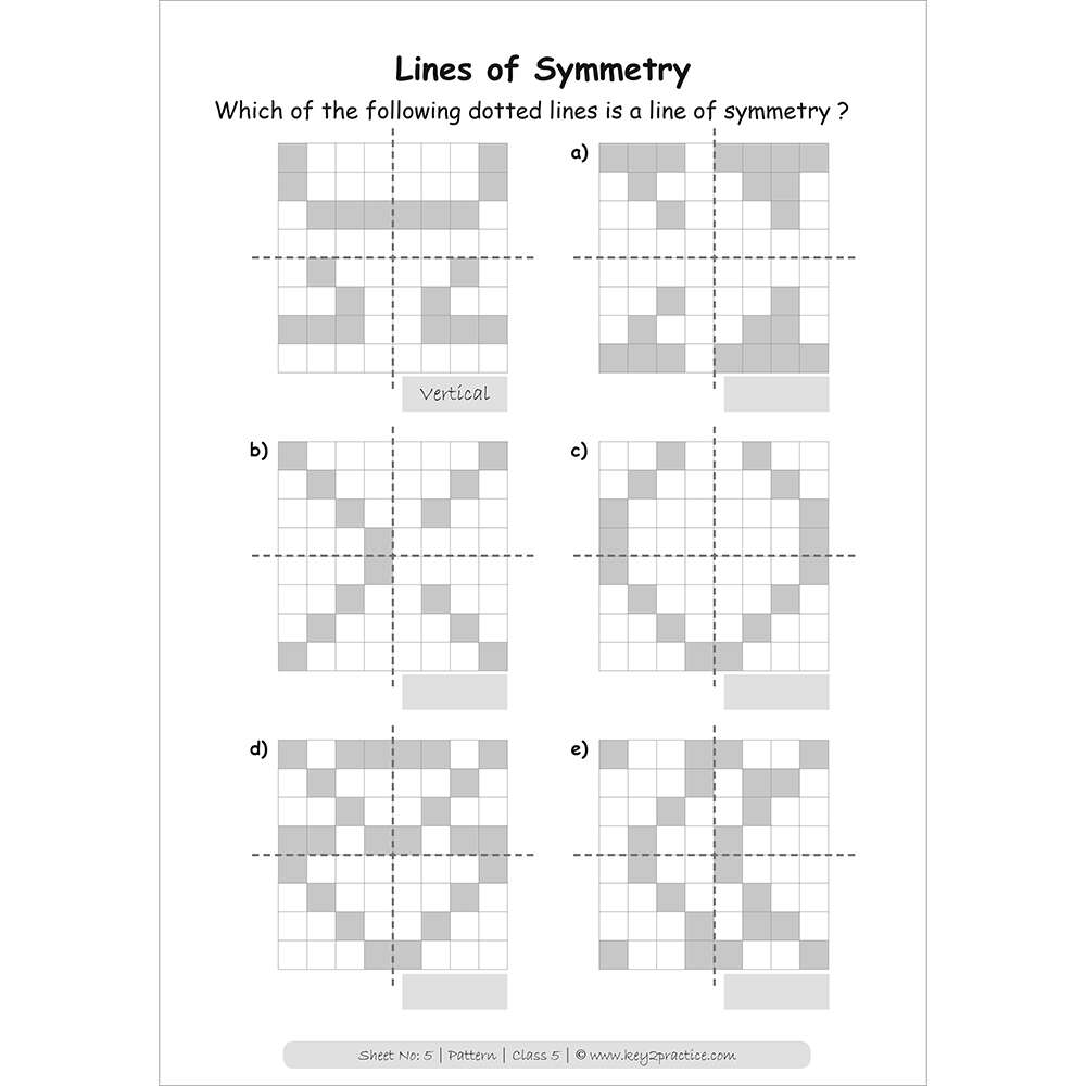 Patterns (lines of symmetry) maths practice workbooks