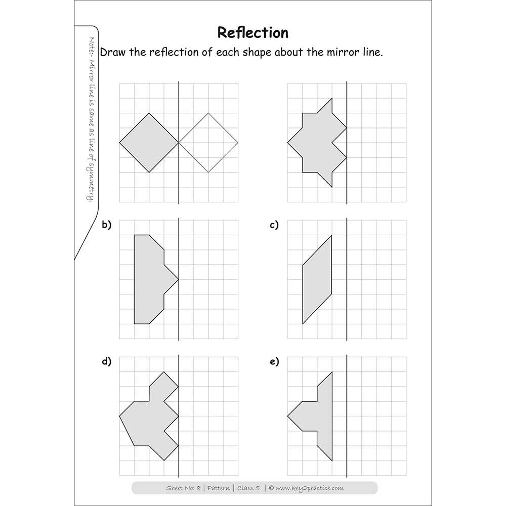 Patterns (reflection) maths practice workbooks
