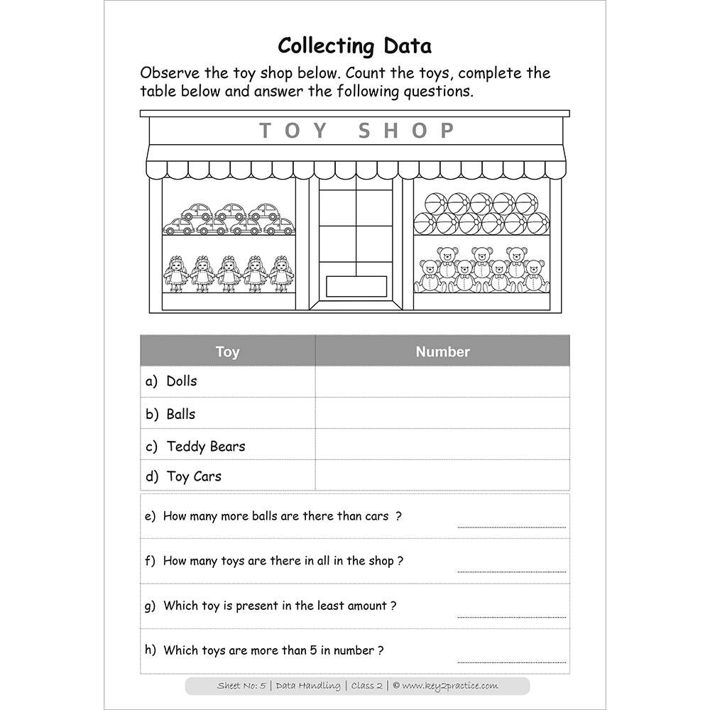 Data handling (collecting data) worksheets for grade 2