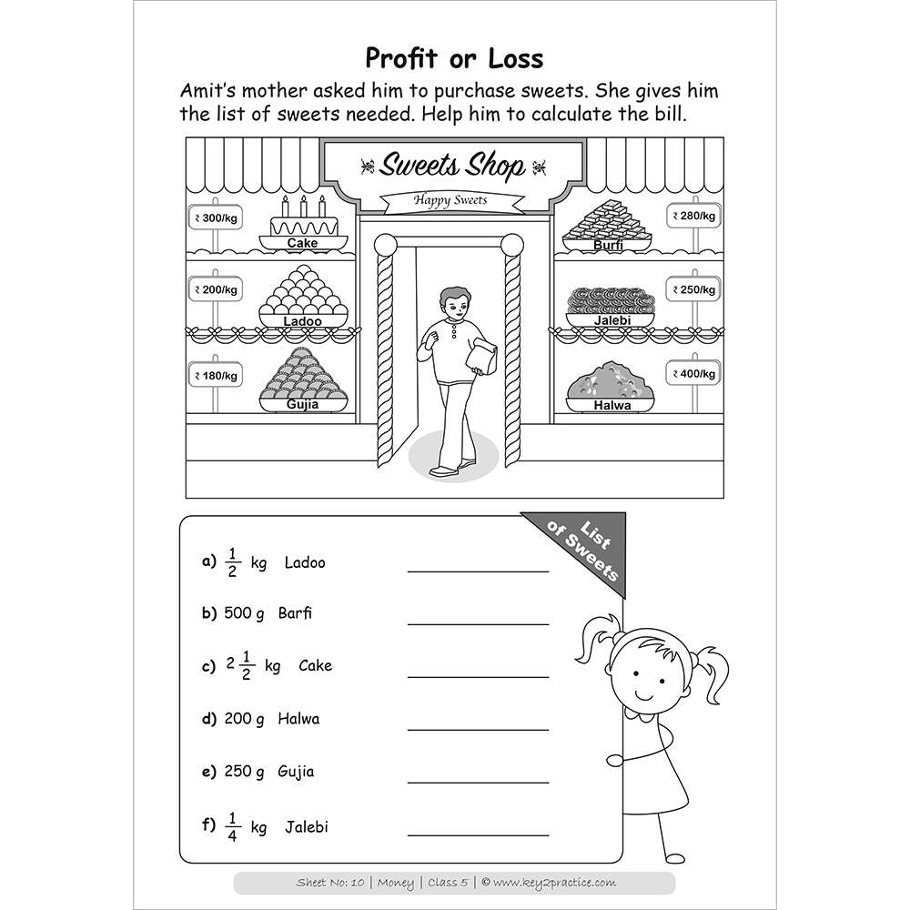 Money (Profit or loss) maths practice workbooks