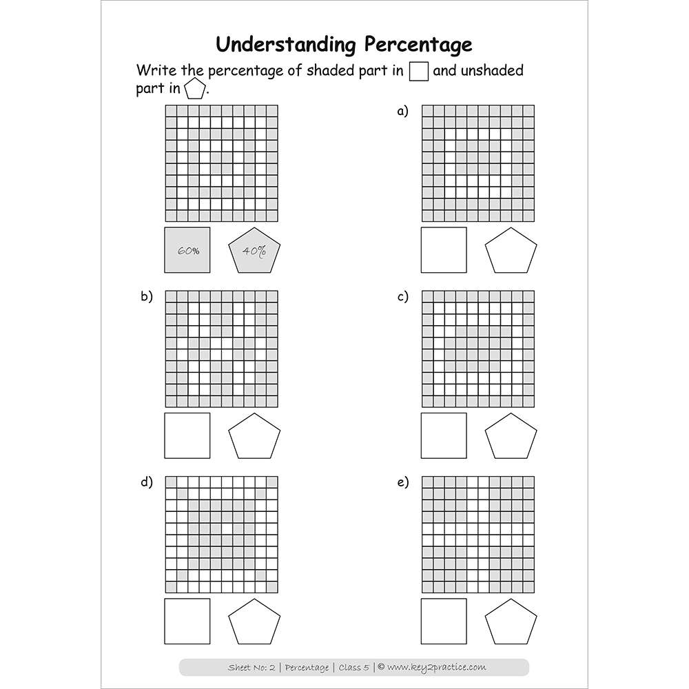 Percentage (understanding percentage) maths practice workbooks