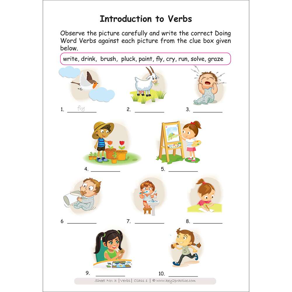 Class 1 English Verbs (introduction to verbs)
