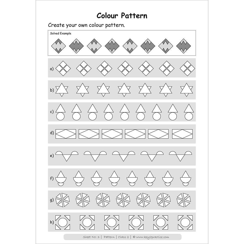 Patterns (colour pattern) maths practice workbooks