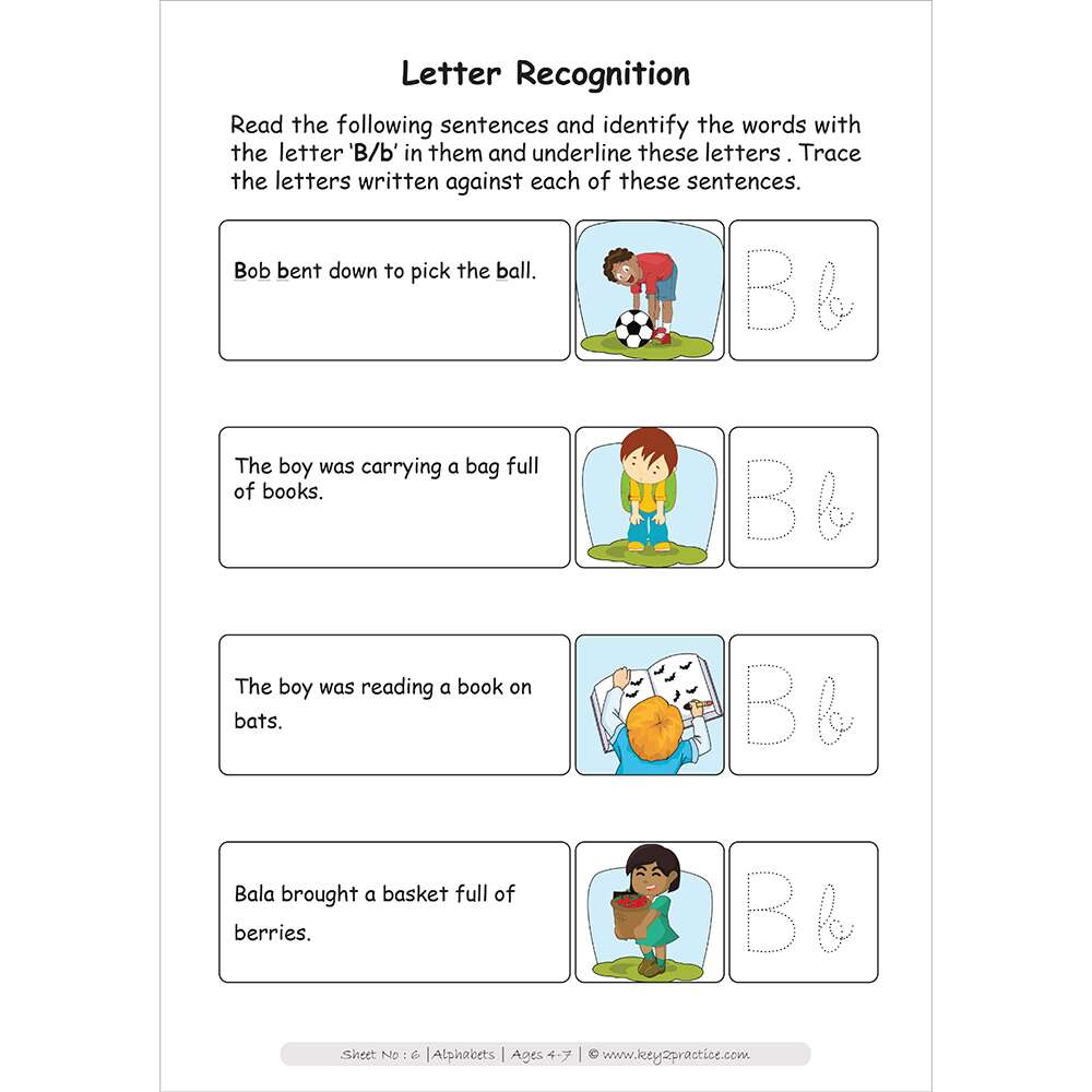 alphabets (letter recognition) worksheets for pre primary