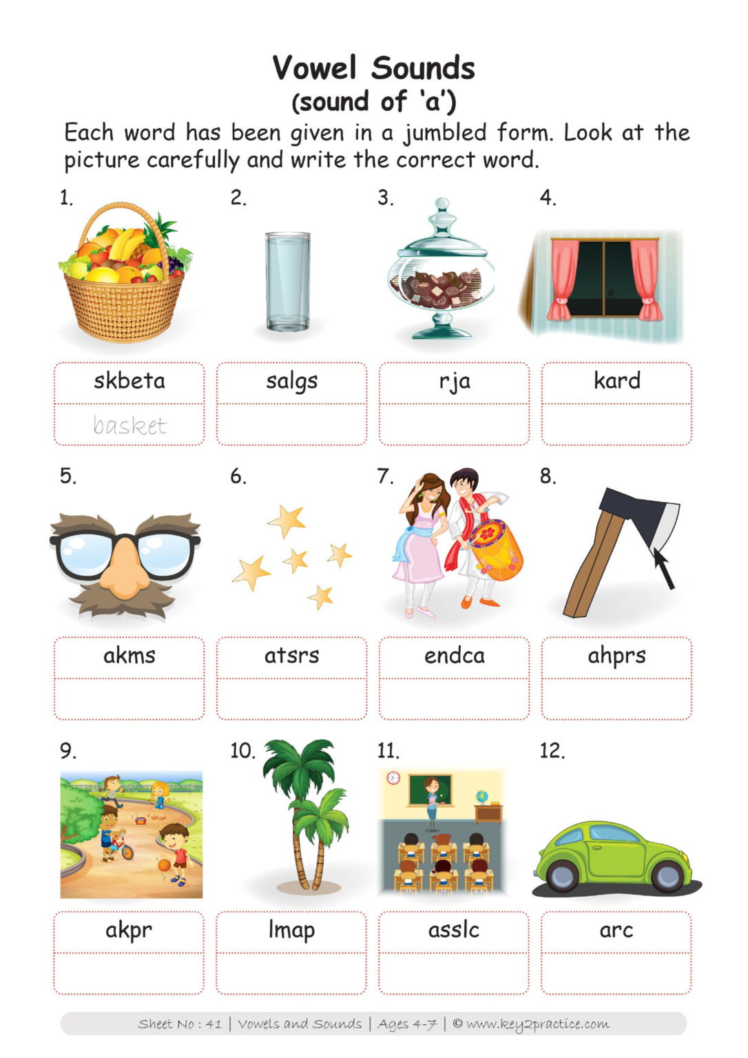 Vowels and Consonants Worksheets I Pre-primary classes - key2practice