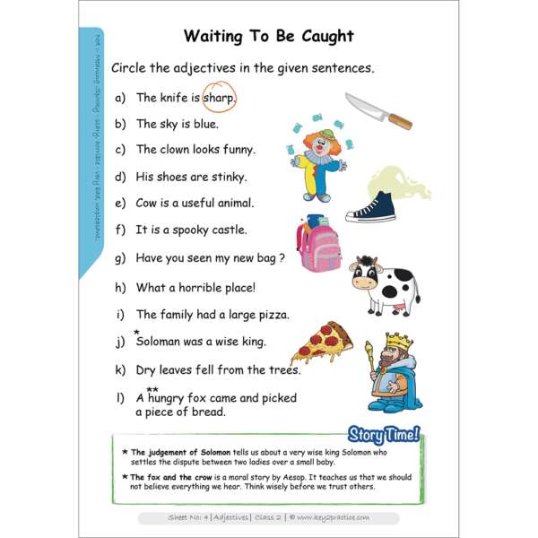 Class 2 English Adjectives (waiting to be caught)