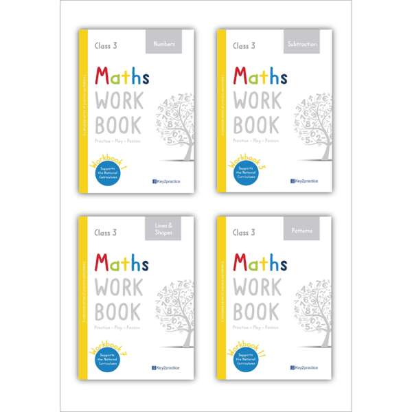 Set of 4 maths practice workbooks