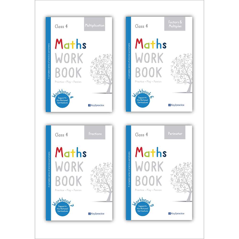 Set of 4 maths mini package practice workbooks