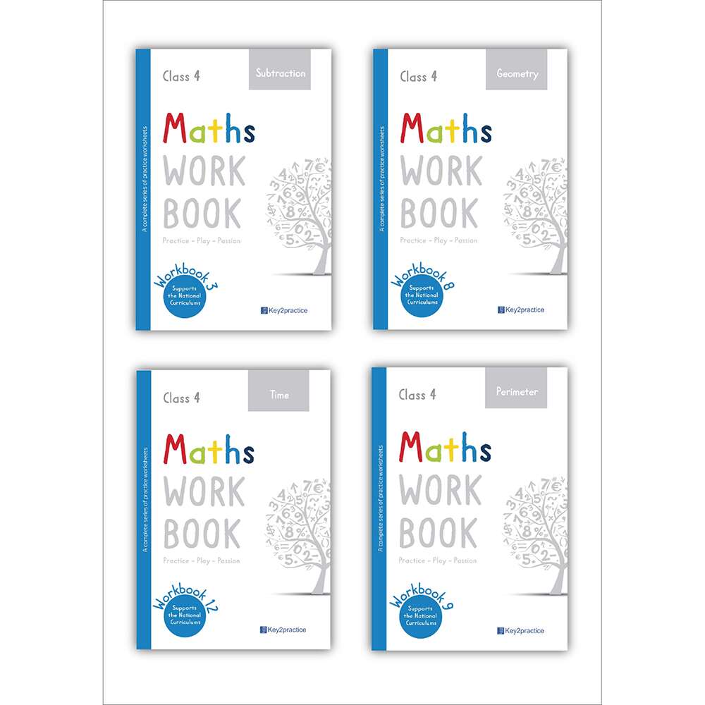 Set of 4 maths practice workbooks