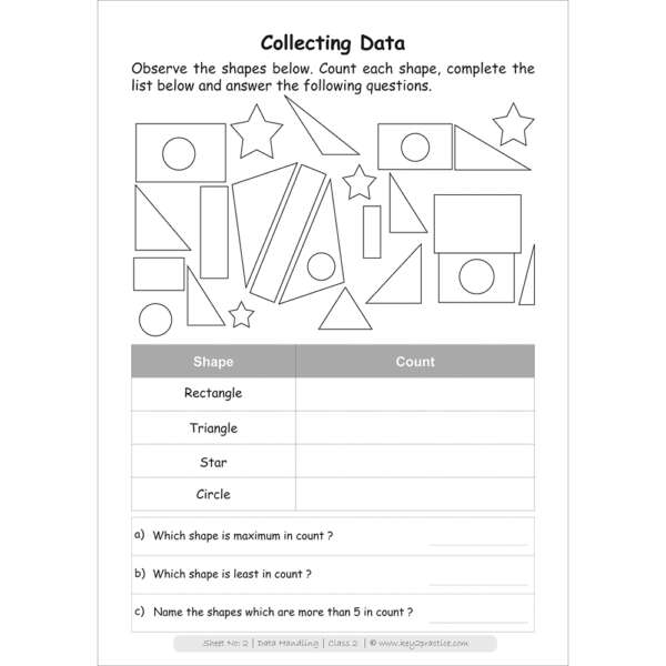 Data handling (collecting data) worksheets for grade 2