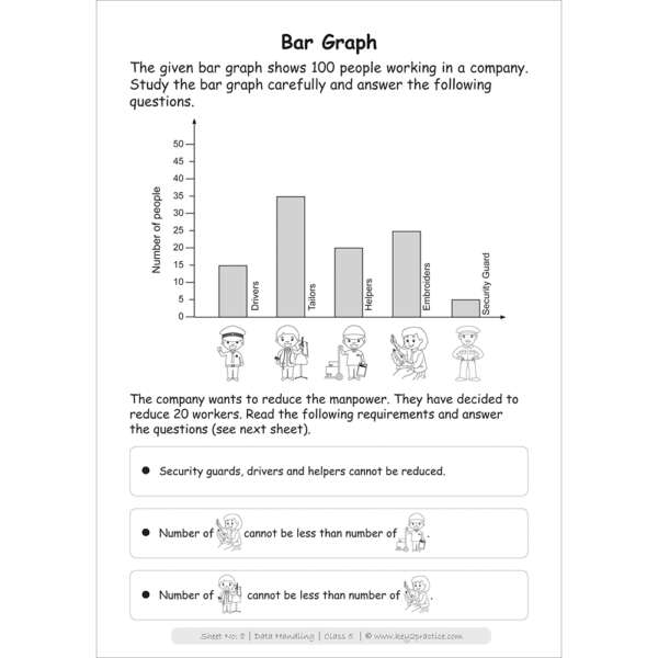 Data handling (Bar graph) maths practice workbooks