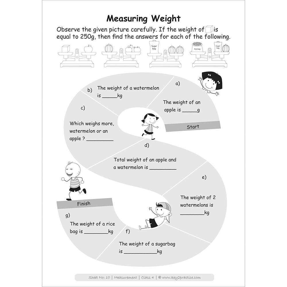 Measurement (measuring weight) maths practice workbooks