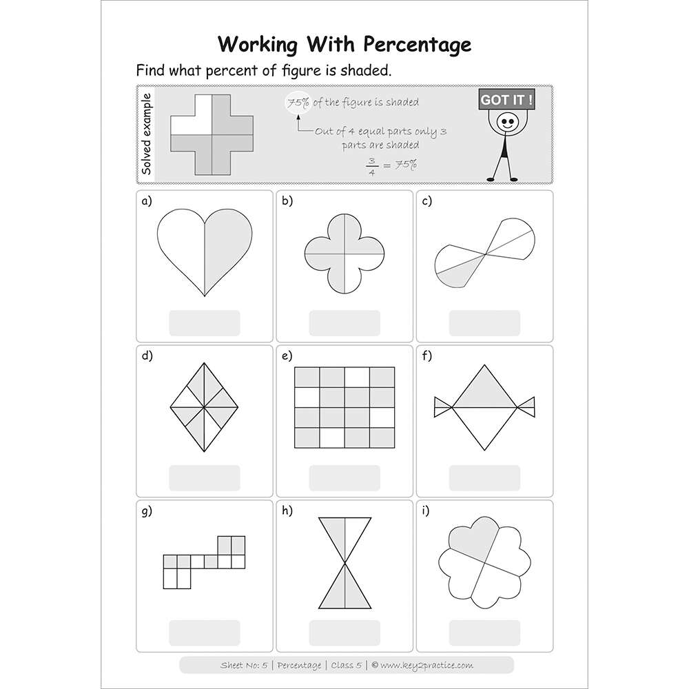 Percentage (working with percentage) maths practice workbooks