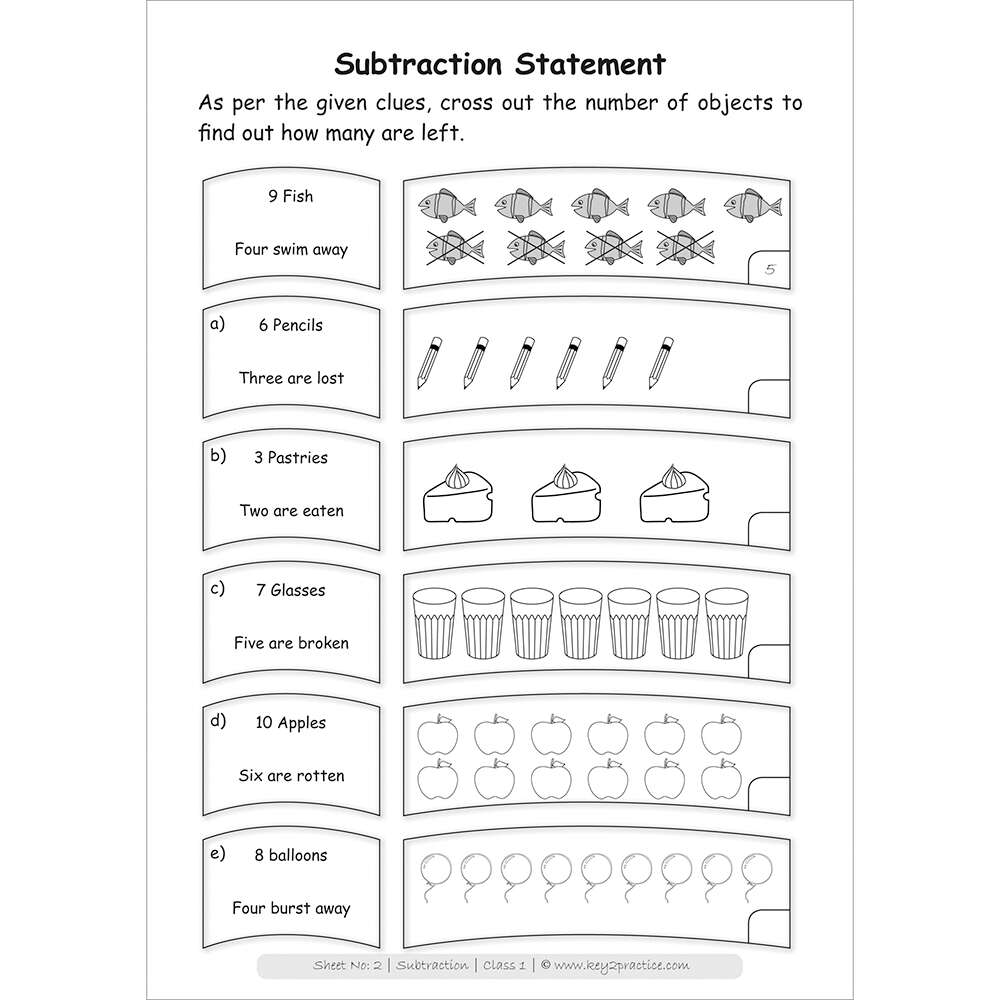 Subtraction statement maths practice workbooks