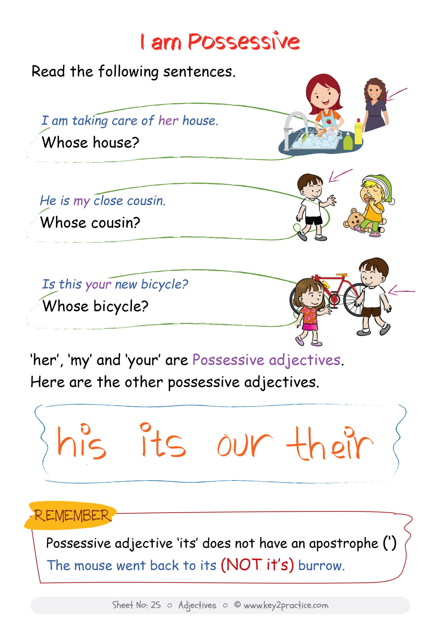 adjectives worksheets class 2