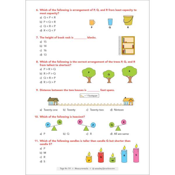 Class 1 Maths Olympiad Test Papers Activity Based Worksheets Key2practice