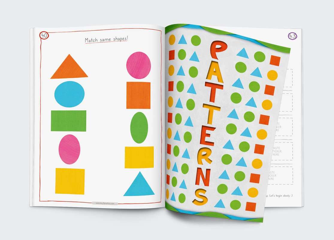 STEP ONE (match same shapes) patterns worksheets for english pre-primary