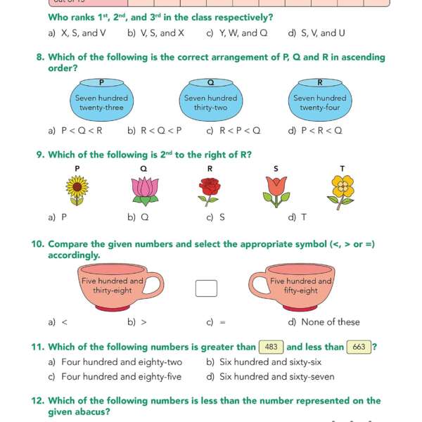 Maths olympiad grade 2 (Number Sense) test papers