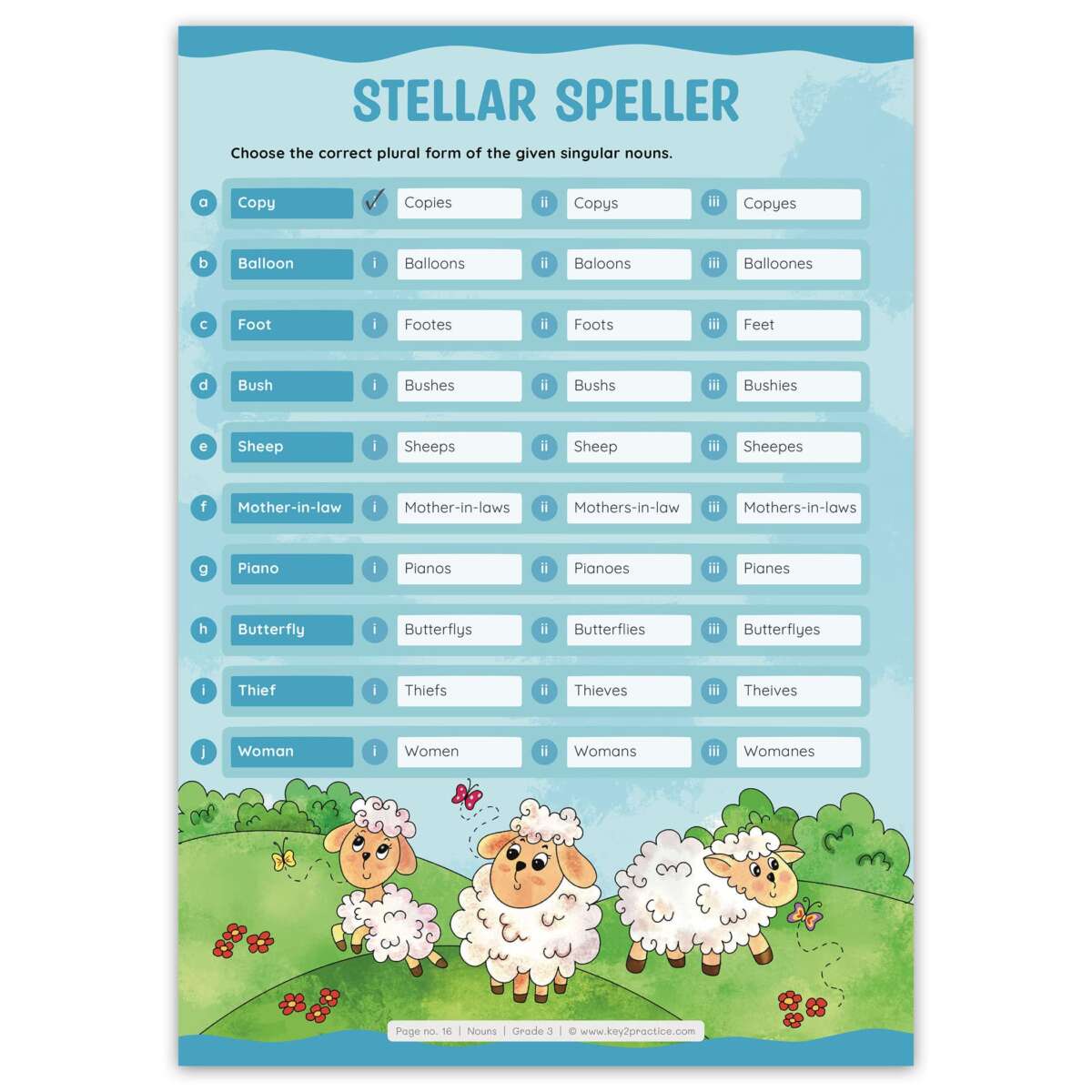 Class 3 English (stellar speller) worksheets