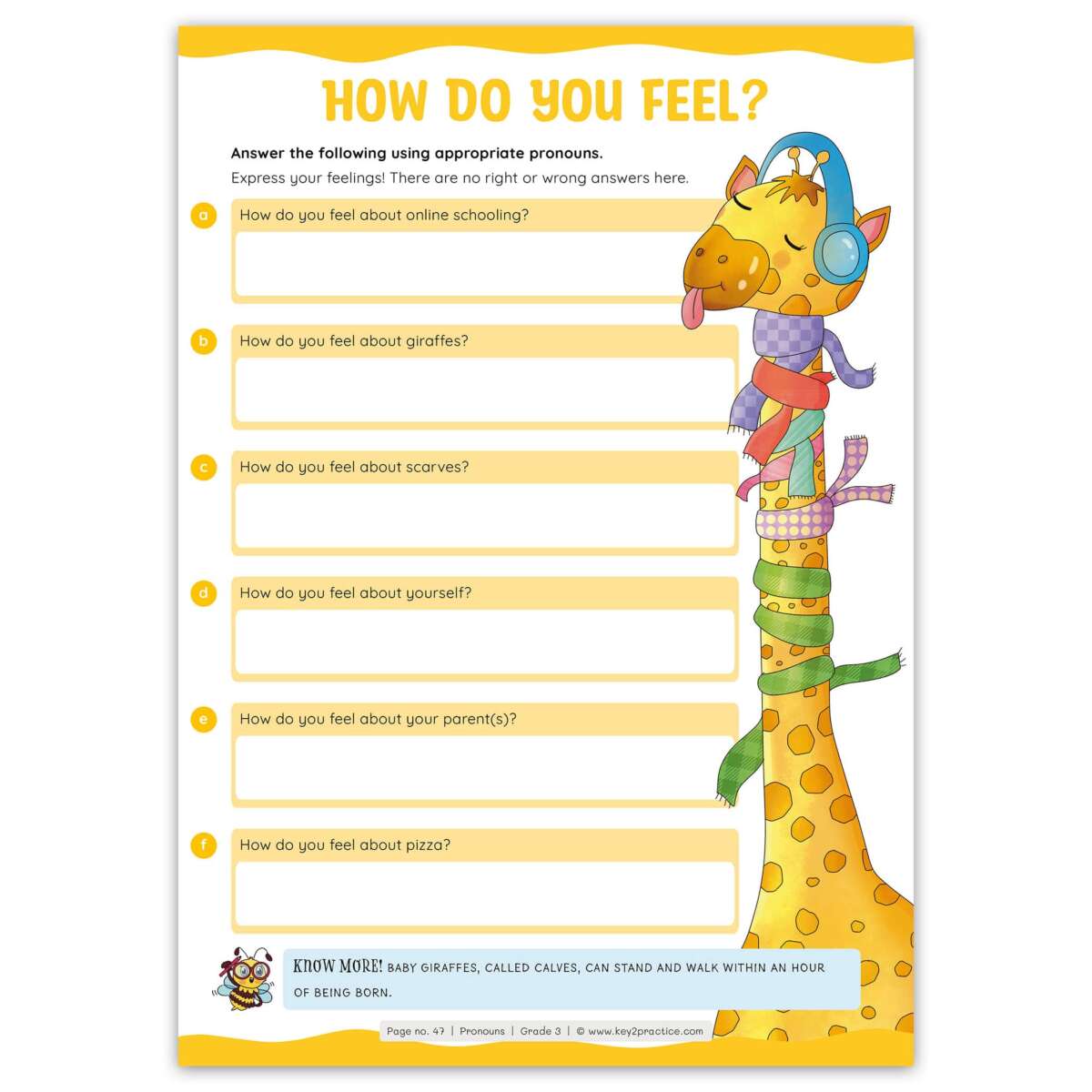 Class 3 English (how do you feel?) worksheets